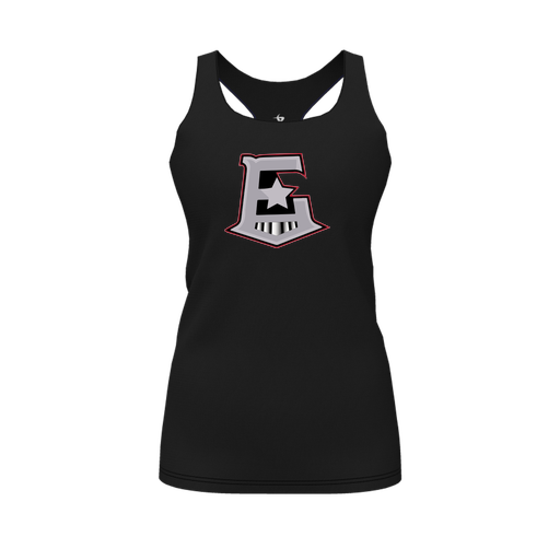 [CUS-DFW-RCBK-PER-BLK-FYS-LOGO1] Decker Racerback Tank Top (Female Youth S, Black, Logo 1)