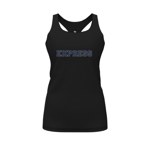 [CUS-DFW-RCBK-PER-BLK-FYS-LOGO2] Decker Racerback Tank Top (Female Youth S, Black, Logo 2)