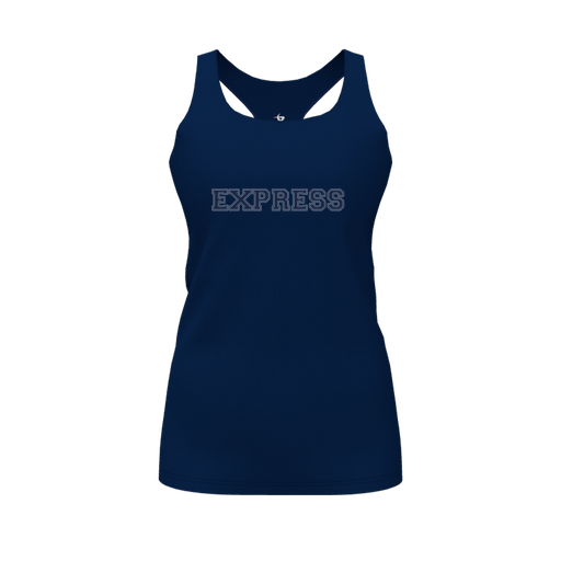 [CUS-DFW-RCBK-PER-NVY-FYS-LOGO2] Decker Racerback Tank Top (Female Youth S, Navy, Logo 2)