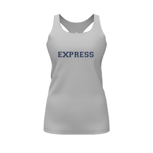 [CUS-DFW-RCBK-PER-GRY-FYS-LOGO2] Decker Racerback Tank Top (Female Youth S, Gray, Logo 2)