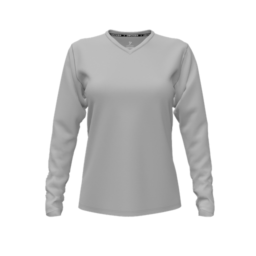 [FTLVPTGY-FYXS] Decker Performance T-Shirt (Female Youth XS, Gray, V Neck, None, Long Sleeve)