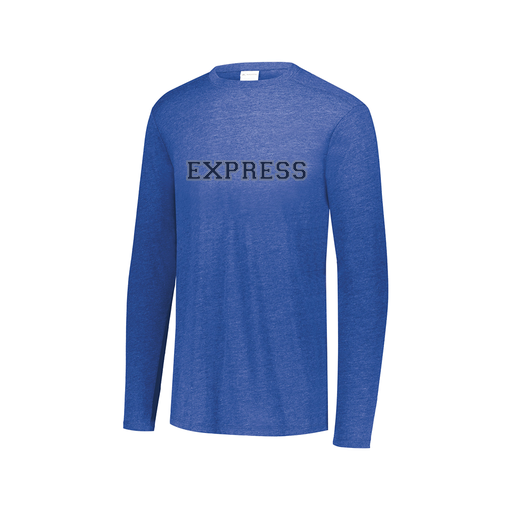 [FTLCUBRY-AXS-LOGO2] Decker Men's Tri-Blend T-Shirt - Long Sleeve (Adult XS, Royal, Logo 2)