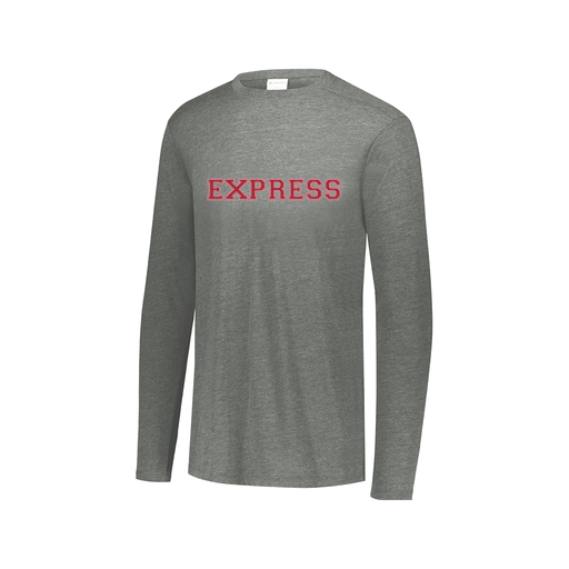 [FTLCUBGY-AXS-LOGO3] Decker Men's Tri-Blend T-Shirt - Long Sleeve (Adult XS, Gray, Logo 3)