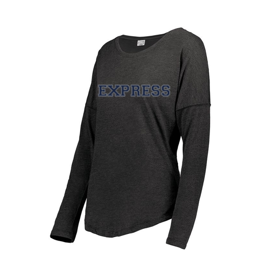 [FTLCUBBK-FAXS-LOGO2] Decker Women's Tri-Blend T-Shirt - Long Sleeve (Female Adult XS, Black, Logo 2)